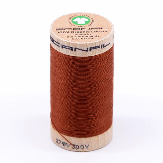 Scanfil Organic Cotton Thread 30/2 wt 300 yards Baked Clay 4828