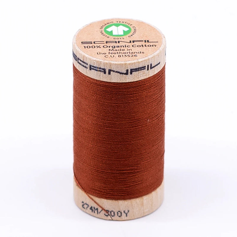 Scanfil Organic Cotton Thread 30/2 wt 300 yards Baked Clay 4828