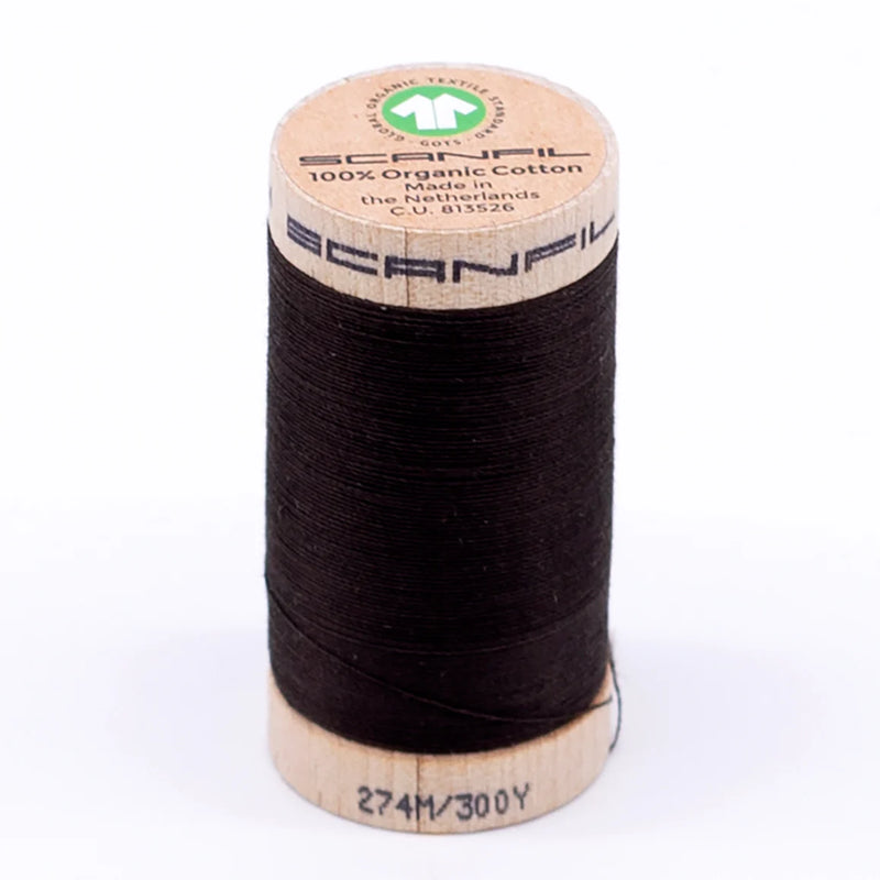 Scanfil Organic Cotton Thread 30/2 wt 300 yards Licorice 4830