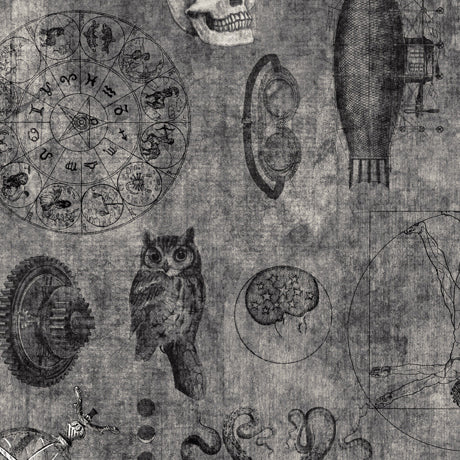 Steampunk Adventures Gray Steampunk Blender Fabric