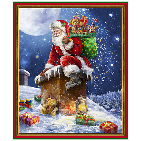 Up On The Housetop Santa Down The Chimney Panel 36" x 43"