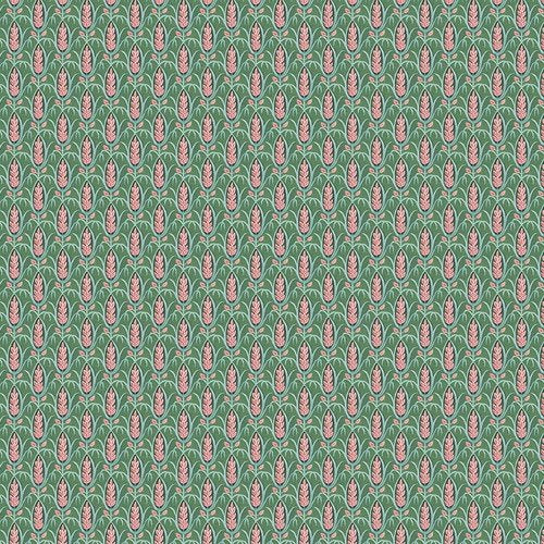 Sophisticats Stylized Wheat Green Fabric