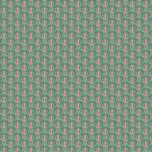 Sophisticats Stylized Wheat Green Fabric