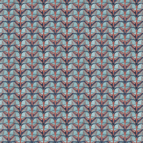Sophisticats Stylized Butterflies Blue Fabric