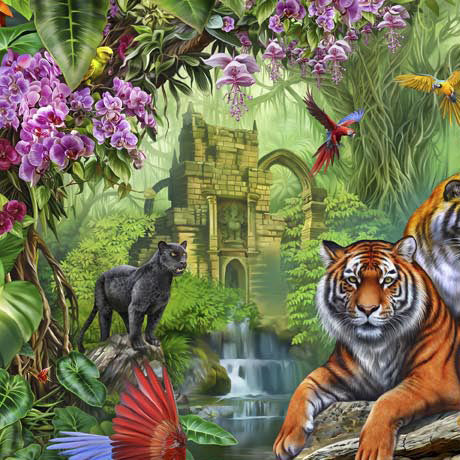 Jungle Paradise Jungle Scenic Fabric