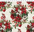 Winter Enchantment - Floral - Cream - Yardage