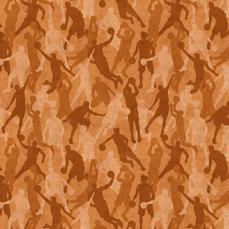 Slam Dunk Basketball Camo Blender Rust Fabric