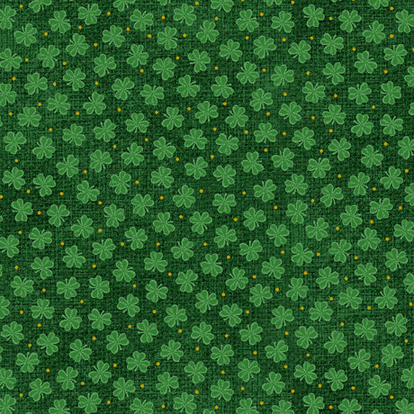 St Pat's & Cats Shamrocks Green Fabric