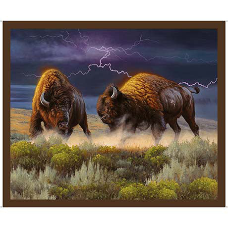 Wild Bison Bison 36" X 43" Panel