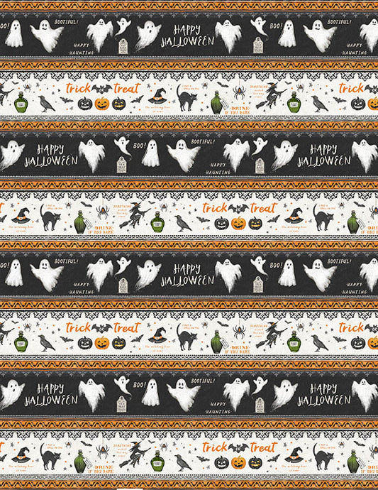 Midnight Hauntings Repeating Stripe Multi Fabric