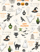 Midnight Hauntings Large All Over Cream Fabric