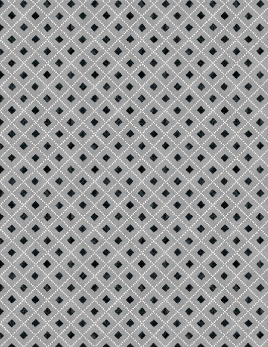 Midnight Hauntings Diamonds Gray Fabric