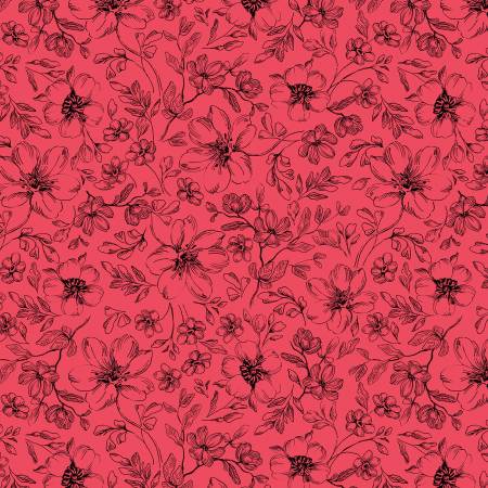 Scarlet Dreams Floral Toile Red 30111-339 Yardage