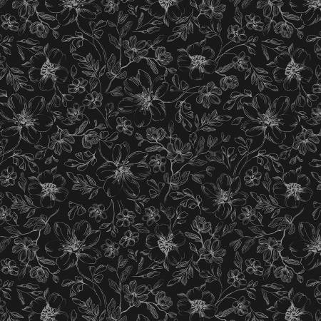 Scarlet Dreams Floral Toile Black 30111-999 Yardage