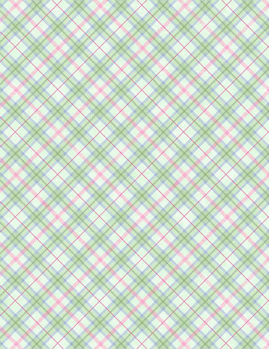 Floral Flutter - Plaid - Green - Yardage