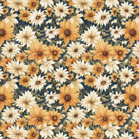 Queen Bee Packed Floral Midnight Fabric