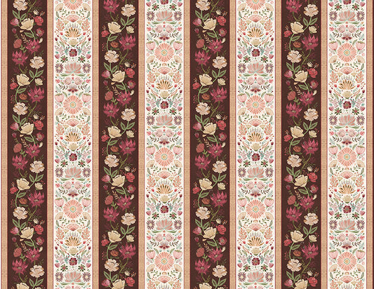 Floralscape Repeating Stripe Multi Fabric