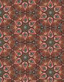 Floralscape Medallions Dark Brown Fabric