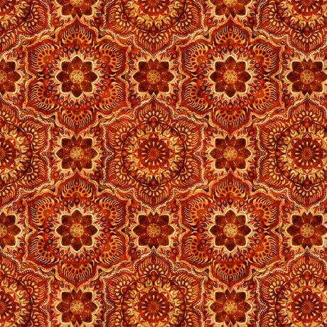 Queen Bee Flower Medallion Packed Spice Fabric