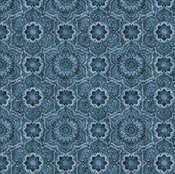 Queen Bee Flower Medallion Denim Fabric