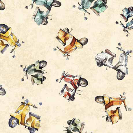 Globetrotter Scooters Cream Fabric