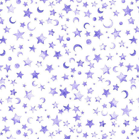 Lil' Wizards Purple Moon & Stars Fabric