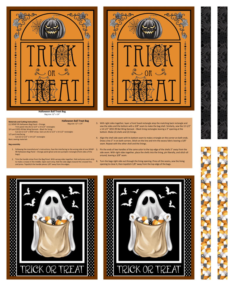 Halloween Ball Trick or Treat 36" x 44" Panel