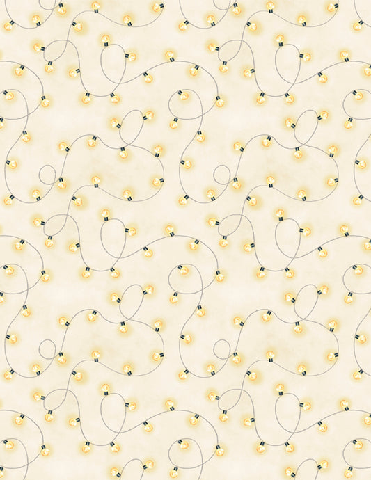 Evergreen Escape String Lights All Over Sand Fabric