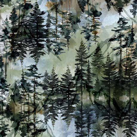 The Wonder Of Nature Pine Trees Multi Fabric