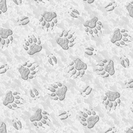 The Wonder Of Nature Animal Paw Prints Gray Fabric