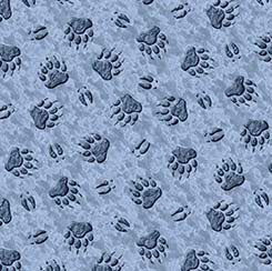 The Wonder Of Nature Animal Paw Prints Chambray Fabric