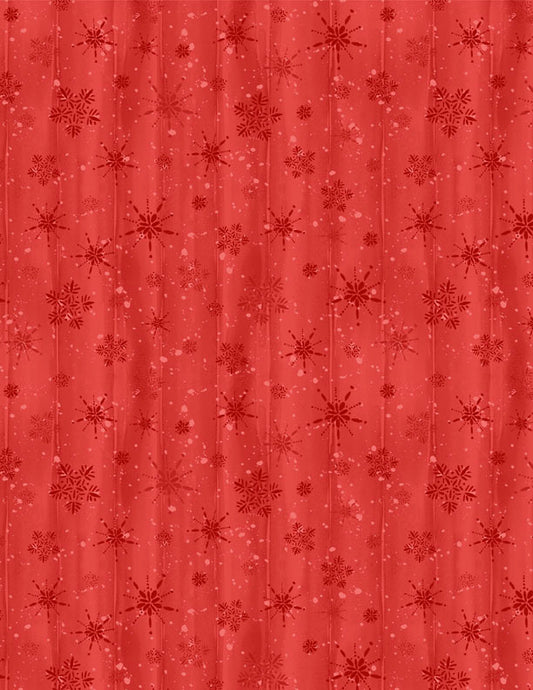 Cardinal Celebration Snowflakes Red Fabric