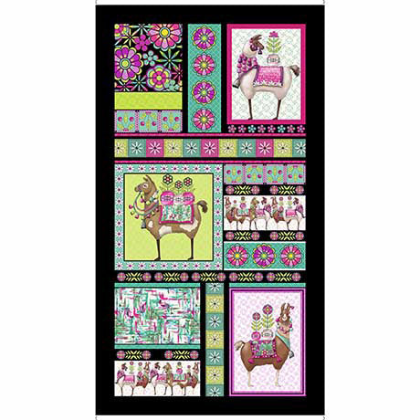 QT Fabrics, Fiesta Boho Llama Panel