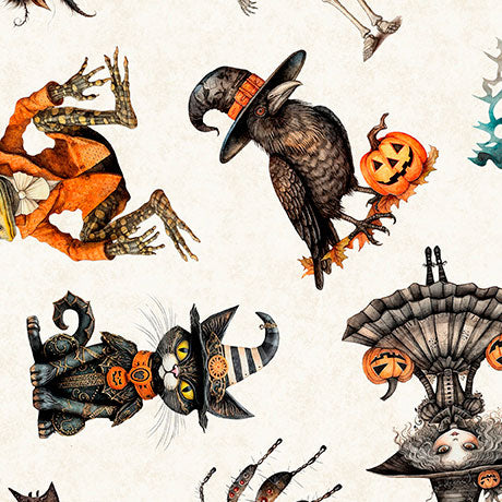 Jeepers Creepers Halloween Character Toss Cream Fabric