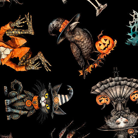 Jeepers Creepers Halloween Character Toss Black Fabric