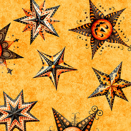 Jeepers Creepers Stars Orange Fabric