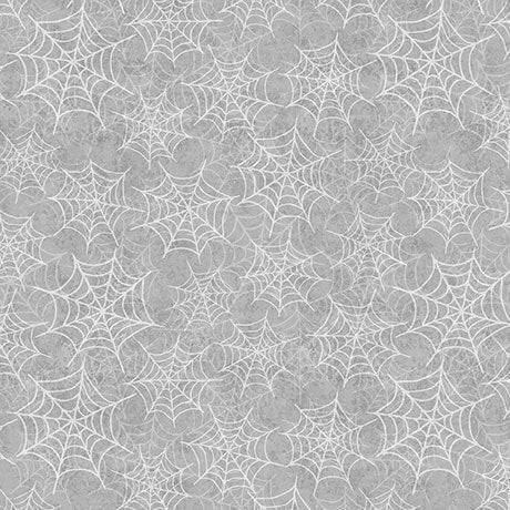 Jeepers Creepers Spiderwebs Gray Fabric