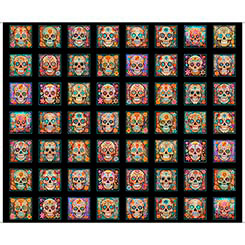 Skullduggery Sugar Skulls Patches Black Fabric