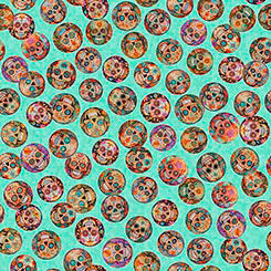 Skullduggery Mini Sugar Skulls Turquoise Fabric