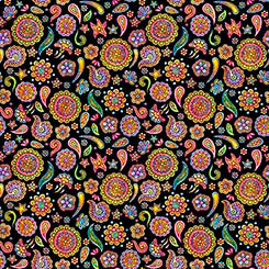 Skullduggery Ditsy Geo Black Fabric