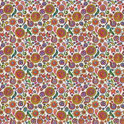 Skullduggery Ditsy Geo White Fabric