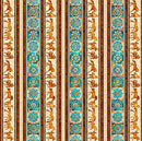 Born To Run - HORSE & MANDALAS BORDER STRIPE - Multi 31477-X - Yardage