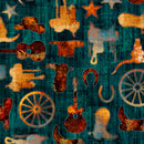 Born To Run - WESTERN MOTIFS- DK Teal 31479-Q - Yardage