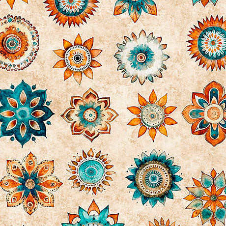 Born To Run - Mandalas- Tan 31480-A - Yardage