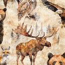 Mountain Splendor - Lodge Animals - Tan - Yardage
