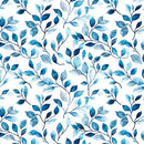 Mountain Splendor - Leaf Vine - Blue - Yardage