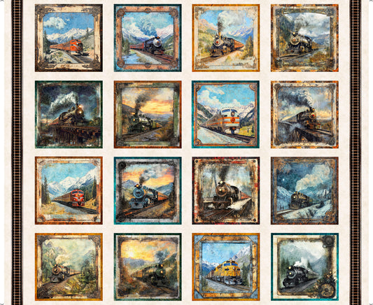 Steam & Steel - Train Picture Patches 36" - Pearl - Panel