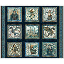 Folklore - Lg Medieval Picture Patches 36"x 42.5" - Dark Navy - Panel