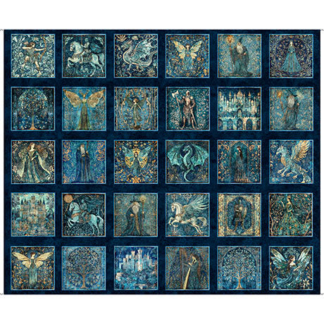 Folklore - Sm Medieval Patches 36"x 42.5" - Navy - Panel