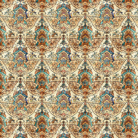 Folklore - Medieval Crest Geo - Dark Tan- Yardage